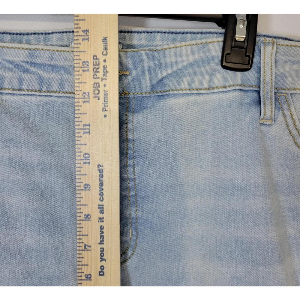 Ava & Viv Jeans Womens 26 Light Blue Mid Rise Skinny Stretch Raw Hem Denim New‎